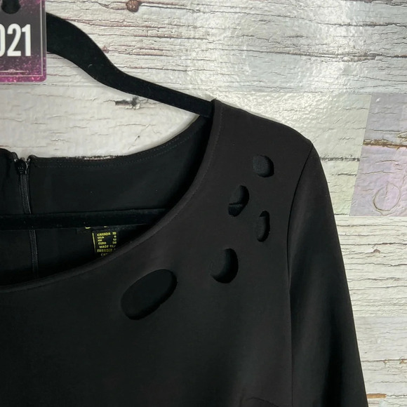 21.  Cartise black midi dress size 10 cut out detail - Picture 3 of 9